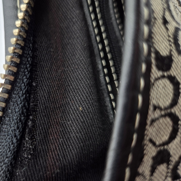 COACH Vintage Hobo Shoulder Bag Signature C Canvas Black Leather - Picture 11 of 11